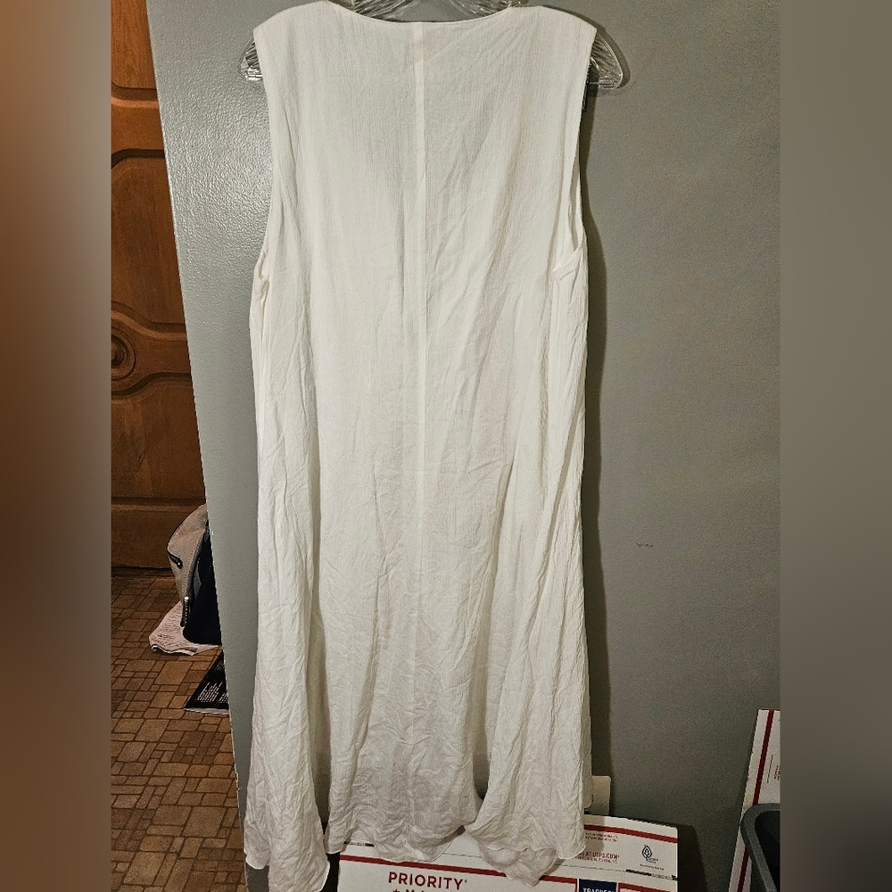 Chico's White Dress with Orange and Yellow Embroidery - Picture 5 of 8